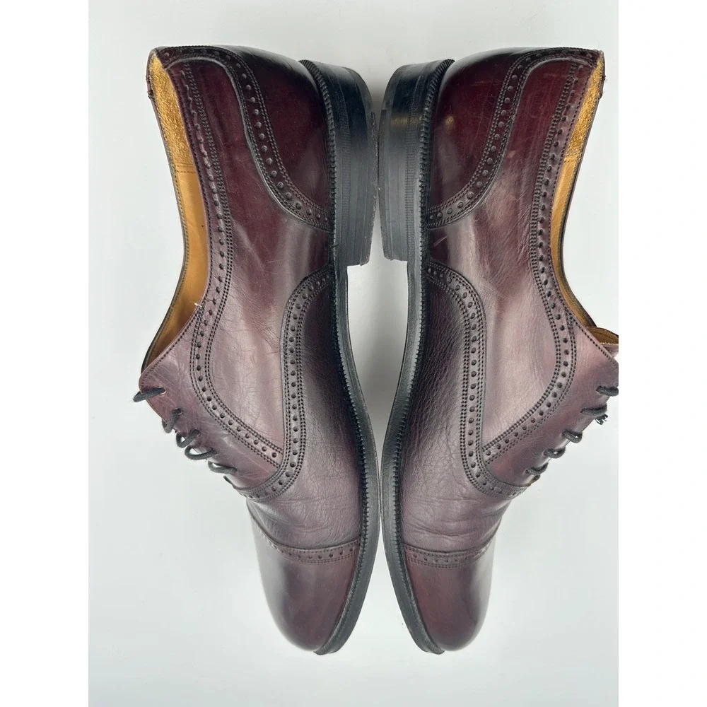 Mezlan Florence Oxford Derby Dress‎ Shoes Mens 10 Brown Leather Brogue Cap Toe